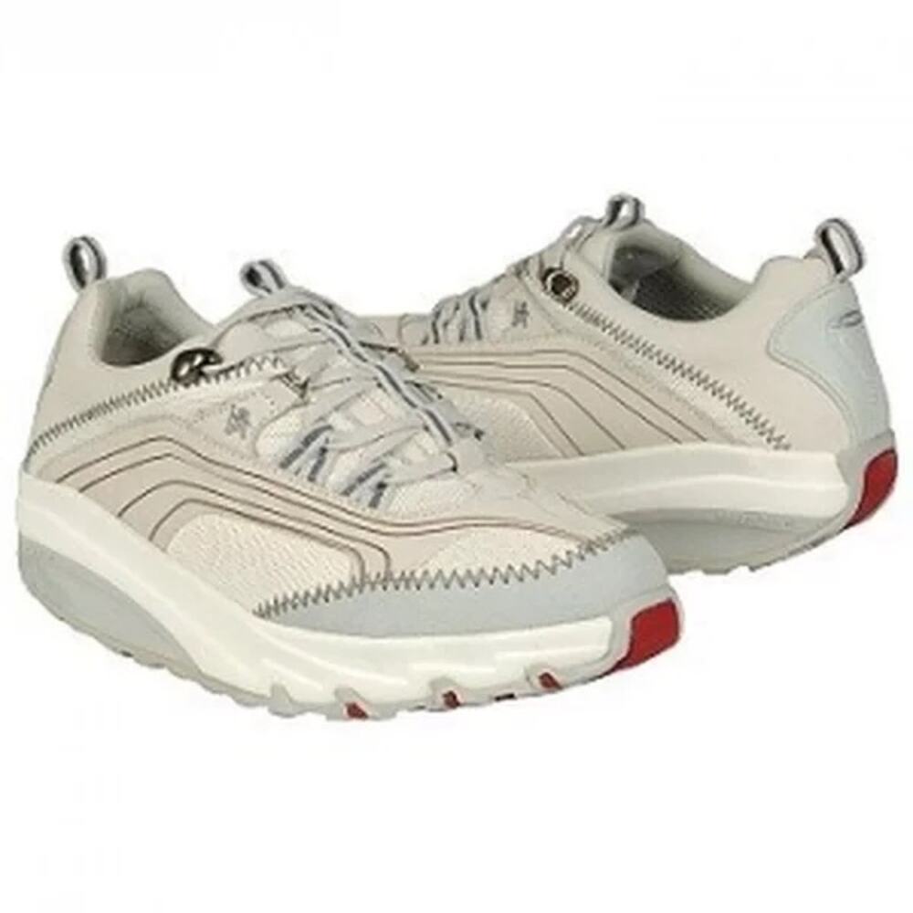 MBT Women's Chapa White Leather Rocker Bottom Sneakers Comfort Toning - Size 41